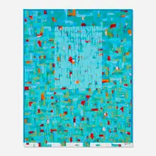 Solomon Ethe, Blue Abstraction, 2016, acrylic on canvas