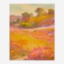Chuck Fee Wong, Landscape, oil on Masonite