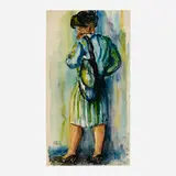 Charles Searles, Woman in a Dress, watercolor on paper