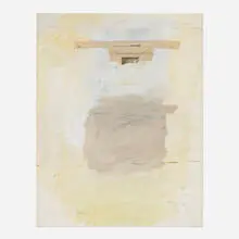 Lawrence Carroll, Robert Ryman is Dead (from the Obituary Series), c. 1987-91, mixed media collage on paper