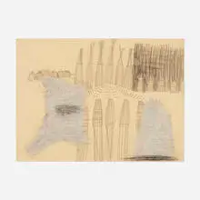 Charles Garabedian, Ruin Study, 1981, graphite and collage on paper