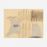 Charles Garabedian, Ruin Study, 1981, graphite and collage on paper