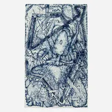 Steve DiBenedetto, Blue Shroom Structure, 2013, colored pencil on paper