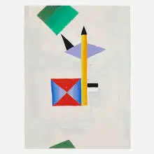 Peter Shire, Untitled from the Skyhook Series, 1985, gouache on paper