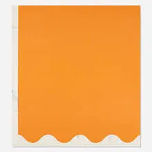 Shaan Syed, Stage Left (Orange Tangerine Vertical), 2014, oil and Polyfilla on canvas