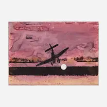 Jörg Herold, Heldenfriedhof, 2001, latex and watercolor on printed paper