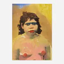 Jörg Herold, Frau aus Burma, 2007, gouache, acrylic and photocopy on paper