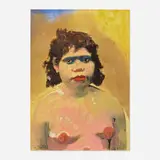 Jörg Herold, Frau aus Burma, 2007, gouache, acrylic and photocopy on paper