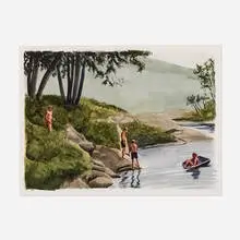 Tim Gardner, Untitled (Swimming Hole), 1999, watercolor on paper