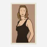 Monique with Evening Dress (from the Twenty Six Portraits suite) by Julian Opie, 2005, Lambda print in colors on Fujicolor digital archival, sold Nov 2023