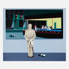 Mark Kostabi, Perception and Reality, 1992, screenprint in colors