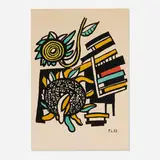 Fernand Léger, Les deux tournesols, 1954, lithograph in colors on Arches