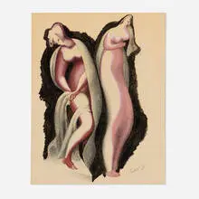 Alexander Archipenko, Untitled (Pink), screenprint in colors, graphite, ink and pastel on paper
