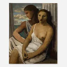 Jean Souverbie, Mère et fille, 1930, oil on canvas