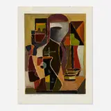 Werner Drewes, Red Vases, 1948, gouache on paper