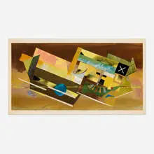 Werner Drewes, Indecision, 1979, mixed media collage on paper laid to board