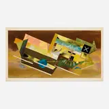 Werner Drewes, Indecision, 1979, mixed media collage on paper laid to board