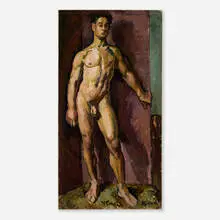 Duncan Grant, Male Nude, oil on canvas