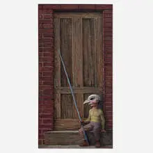 Robert Vickrey, The Doorway, oil on canvas
