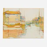 Jane Peterson, Reflections, watercolor on board