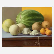 Amy Weiskopf, Still Life with Watermelon and Squash, 2000, oil on linen