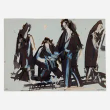 Jean Hélion, Untitled (Street Scene), 1966, watercolor and gouache on paper