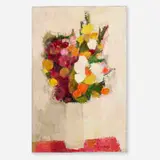 Bernard Cathelin, Bouquet au vase blanc, 1966, oil on linen