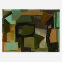 Hyde Solomon, Configuration, 1946, oil on canvas board