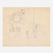 John Graham, Untitled (#G 16), pencil and pen on tracing paper