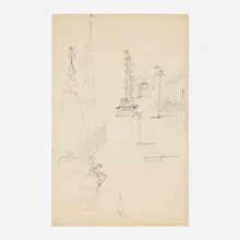 John Graham, Temple, pencil on paper