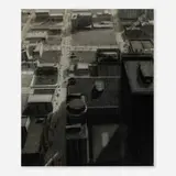 Richard Bunkall, Downtown, Looking South, charcoal on paper