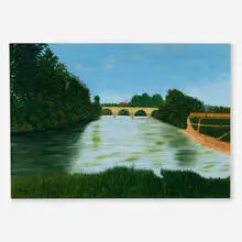 Camille Bombois, Cheny, l'Armançon et le pont, 1925, oil on canvas