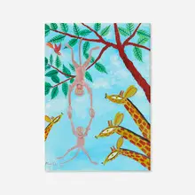 Henri Maik, Lent le singes, 1974, oil on canvas