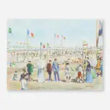 La Famille Jean Guillemette a la plage by Hugues Claude Pissarro, pastel on paper, sold May 2025