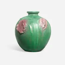 attribution Weller Pottery, Matt Ware (Fru-Russet) vase with poppies, c. 1905, glazed earthenware