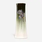 Weller Pottery, Tall Eocean vase with irises