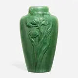 Weller Pottery, Experimental Matt Ware (Fru-Russet) vase with irises