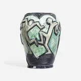 Dancing Men vase by Walter I. Anderson and Adele Anderson Lawton for Shearwater Pottery, sold Jun 2023