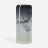 Grace Young for Rookwood Pottery, Rare scenic Iris Glaze vase with barn swallows