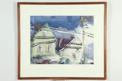 Enid Jean Spidell, Early Winter Urban Landscape, Watercolor on paper