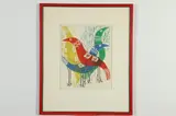 Alice Hoffman, Birds, Limited edition colored woodcut on paper numbered 2