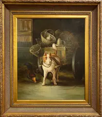 Borofsky, White Terrier, Oil on canvas