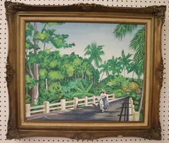Caribbean School, A Day in the Bahamas, Oil on canvas