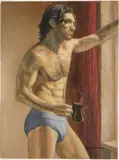 Rickie du Burke, Untitled, Morning, [LGBTQ+ INTEREST] Acrylic on board
