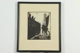 Robert Bruce Rogers, Wharf Scene, Pencil signed lower and titled at base