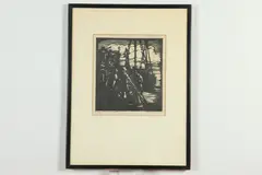 Donald Frederick Witherstine, Bringing in the Nets, Woodblock impression on paper
