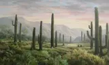Saguaro Cactus in the Sonoran Desert by American School, Oil on canvas, sold Dec 2022