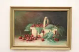 Still Life with Cherries by American School, Oil on canvas, offered Dec 2022