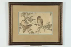 Kōno Bairei, Quails, circa 1884, Woodblock possibly included within the book: "Bairei's Album of One Hundred Birds" (1881-84); ink and color on paper