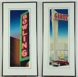 Clay Huffman, Pair: "Up Your Alley" undated and "Aspiring Market," 1990, Pair of limited edition silkscreens in colors. "Aspiring Market" is pencil numbered 141